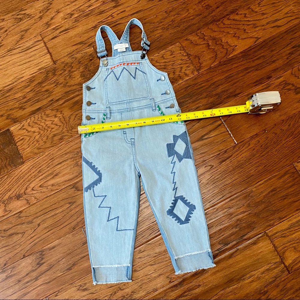 New. Stella McCartney Embroidered Denim Overalls. Jeans - Picture 5 of 11